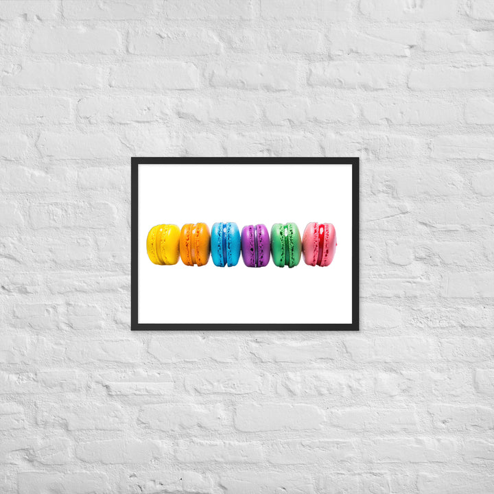 Rainbow Macarons Framed poster 🤤 from Yumify.AI