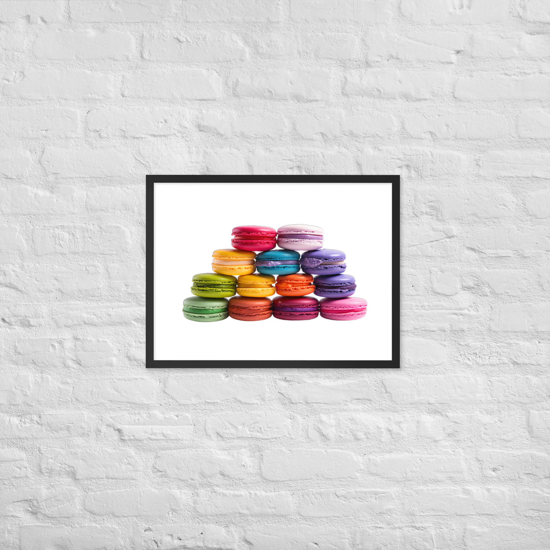 Rainbow Macarons Framed poster 🤤 from Yumify.AI