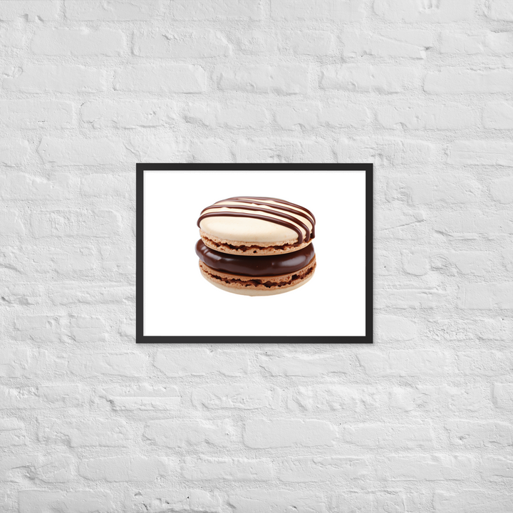 Chocolate Dipped Macaron Framed poster 🤤 from Yumify.AI