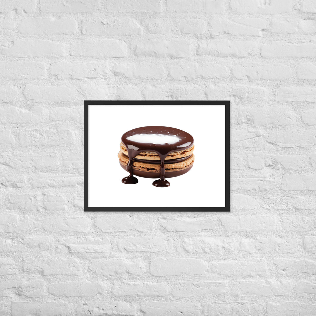 Chocolate Dipped Macaron Framed poster 🤤 from Yumify.AI