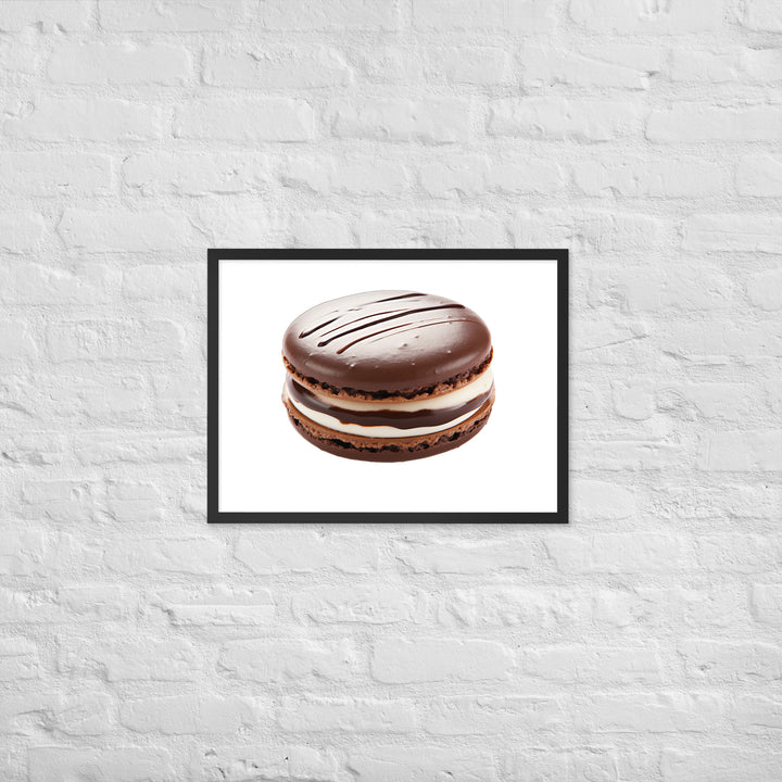 Chocolate Dipped Macaron Framed poster 🤤 from Yumify.AI