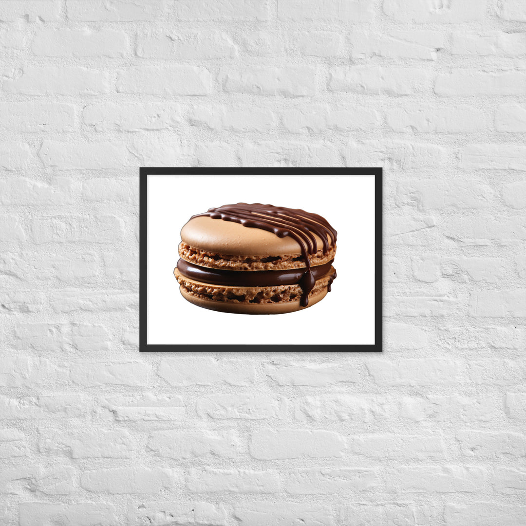 Chocolate Dipped Macaron Framed poster 🤤 from Yumify.AI