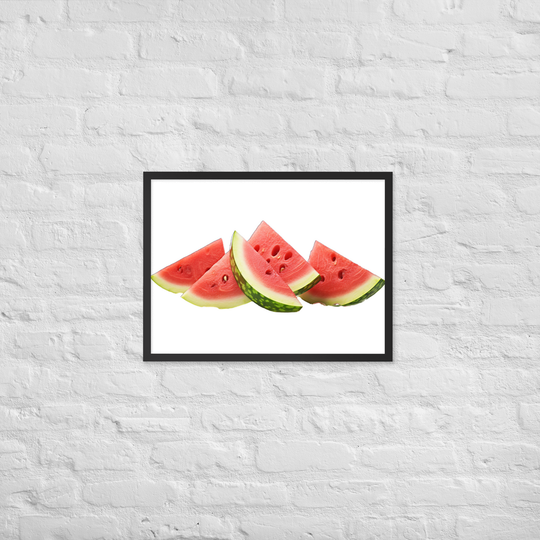 Juicy Watermelon Slices Framed poster 🤤 from Yumify.AI