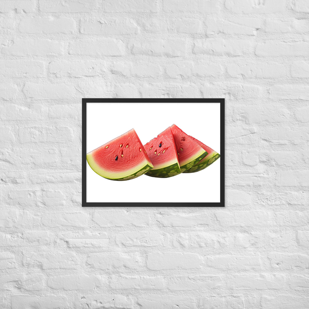 Juicy Watermelon Slices Framed poster 🤤 from Yumify.AI