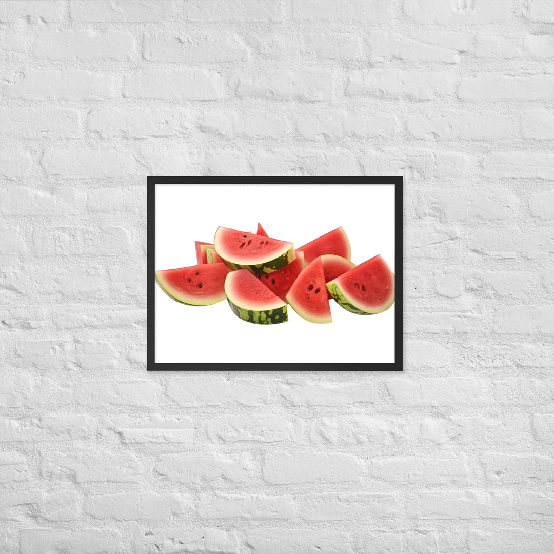 Juicy Watermelon Slices Framed poster 🤤 from Yumify.AI