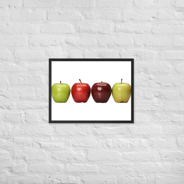 Crunchy Apple Quartet Framed poster 🤤 from Yumify.AI