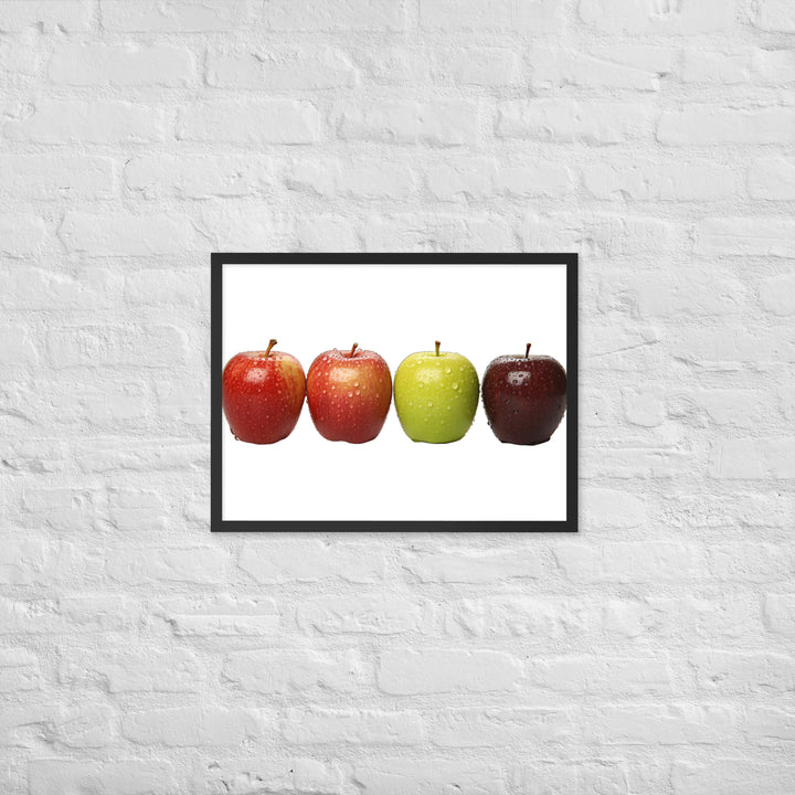 Crunchy Apple Quartet Framed poster 🤤 from Yumify.AI