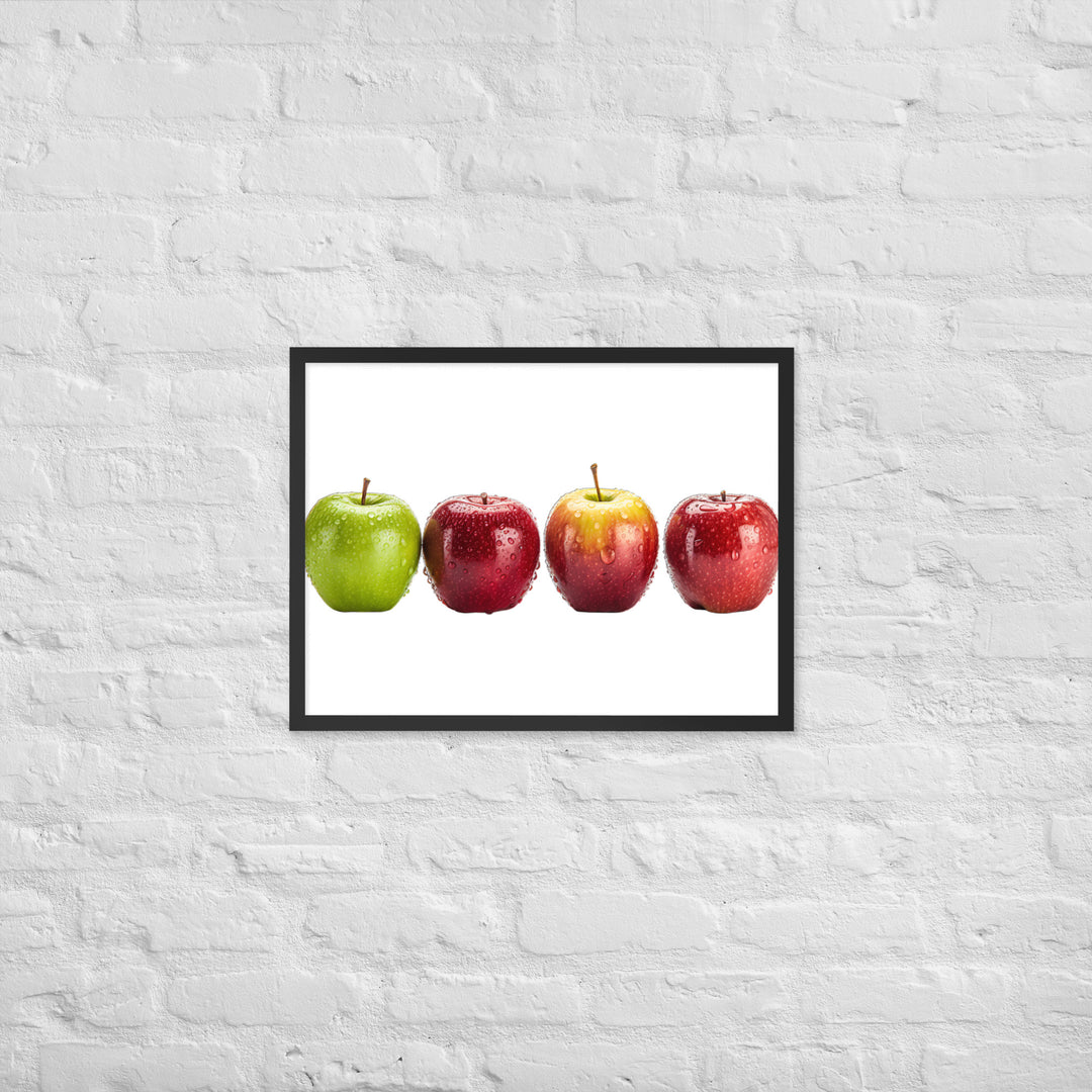 Crunchy Apple Quartet Framed poster 🤤 from Yumify.AI