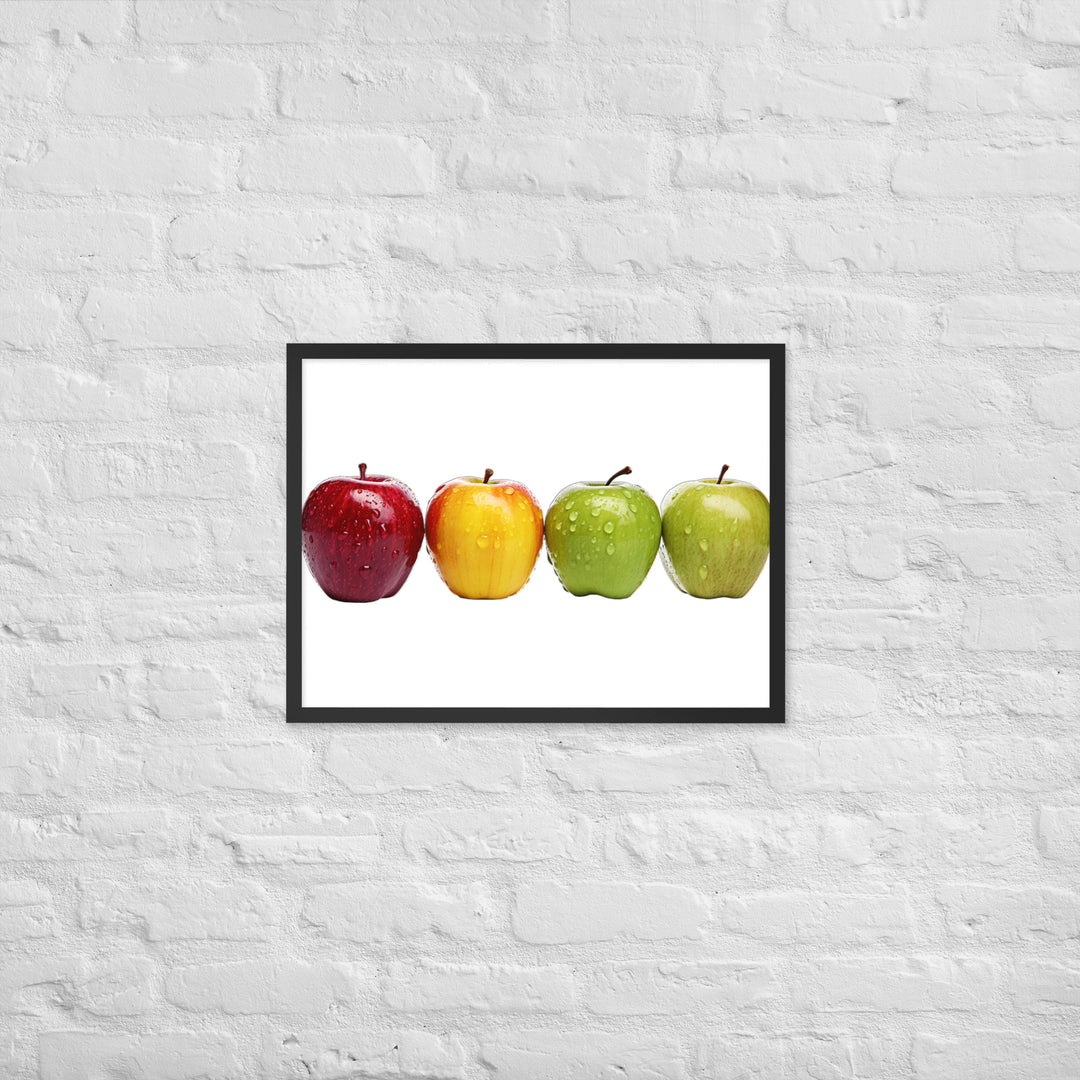 Crunchy Apple Quartet Framed poster 🤤 from Yumify.AI