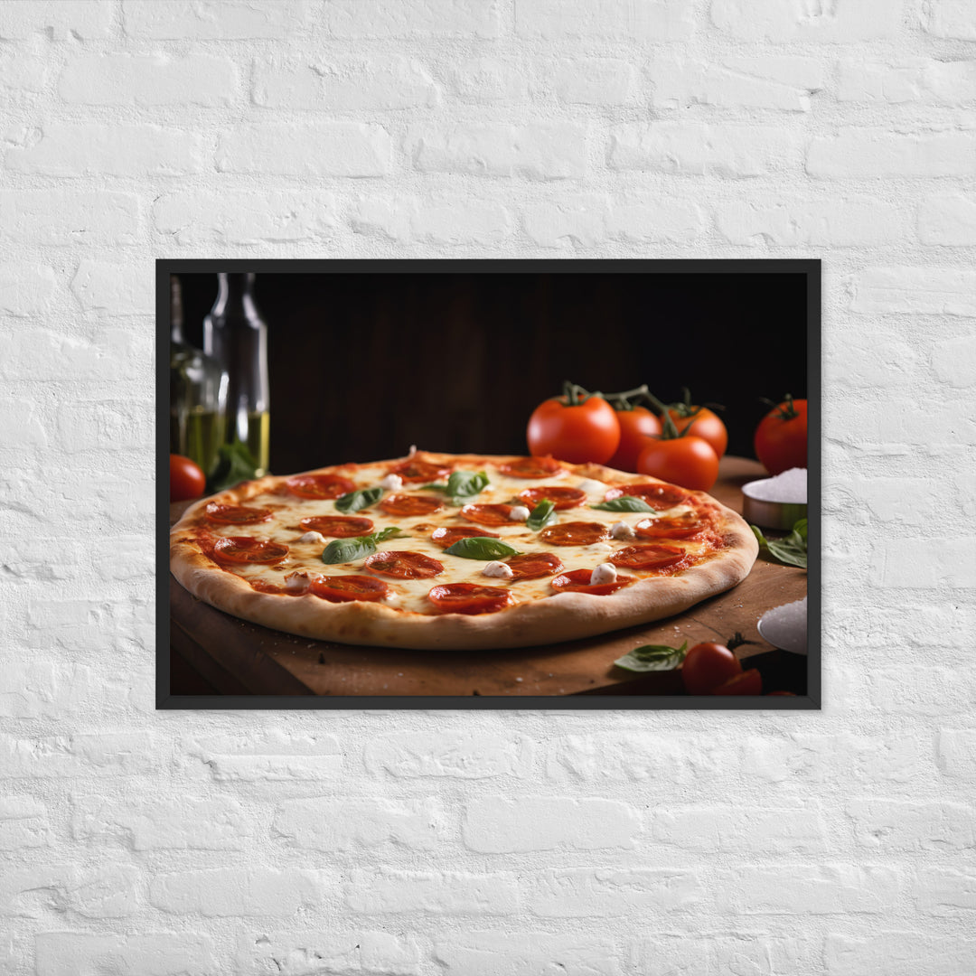 Pizza Margherita Framed poster 🤤 from Yumify.AI