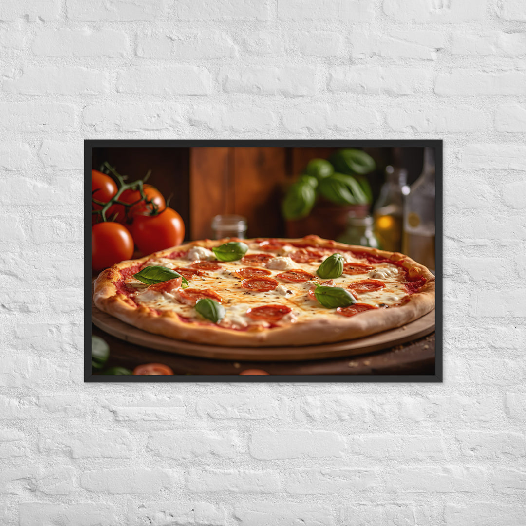 Pizza Margherita Framed poster 🤤 from Yumify.AI