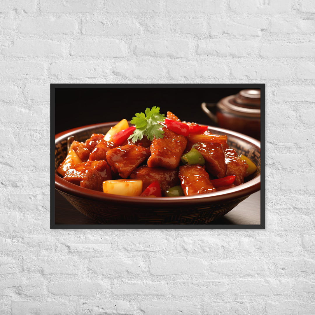 Sweet and Sour Pork Framed poster 🤤 from Yumify.AI