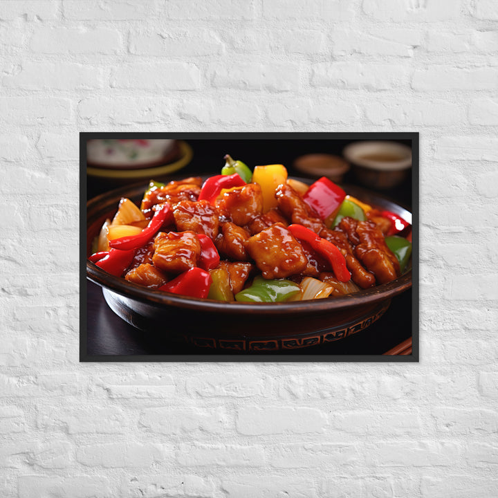 Sweet and Sour Pork Framed poster 🤤 from Yumify.AI