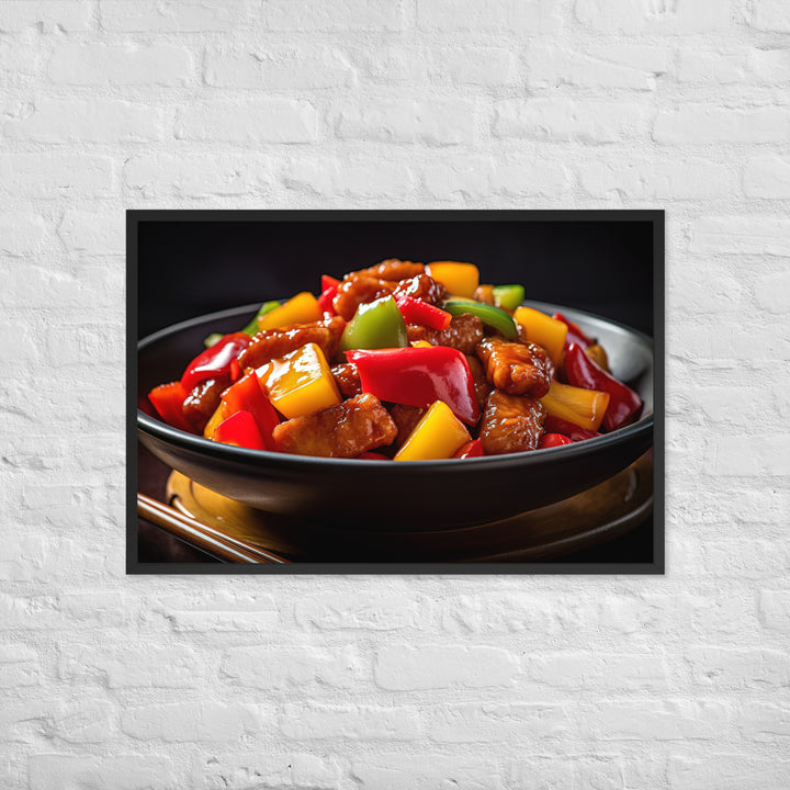 Sweet and Sour Pork Framed poster 🤤 from Yumify.AI