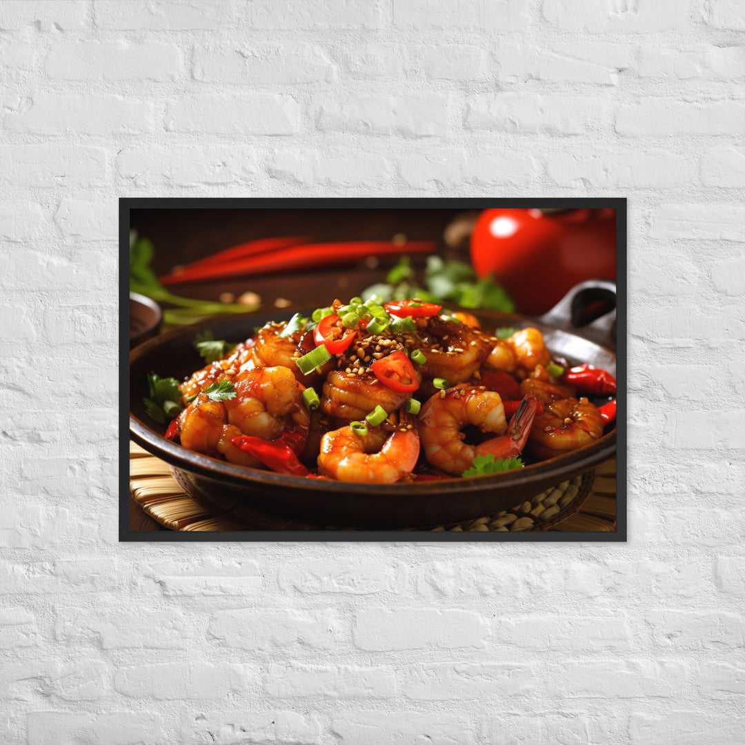 Kung Pao Shrimp Framed poster 🤤 from Yumify.AI