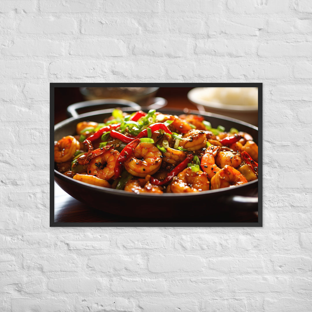 Kung Pao Shrimp Framed poster 🤤 from Yumify.AI