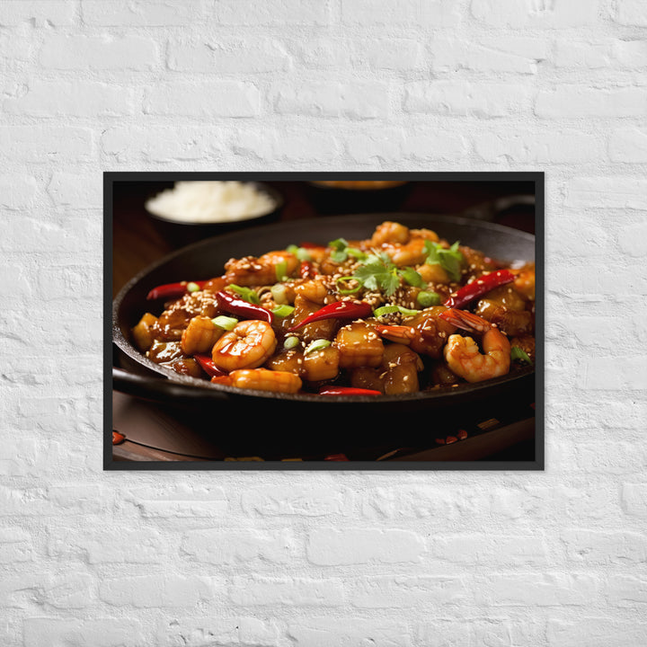 Kung Pao Shrimp Framed poster 🤤 from Yumify.AI