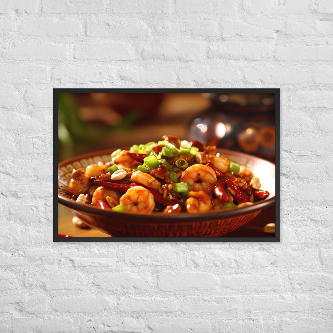 Kung Pao Shrimp Framed poster 🤤 from Yumify.AI