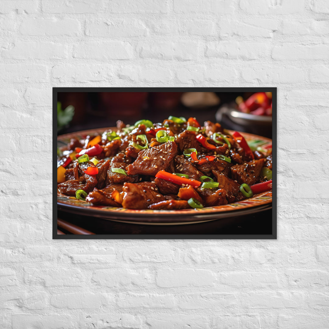 Mongolian Beef Framed poster 🤤 from Yumify.AI