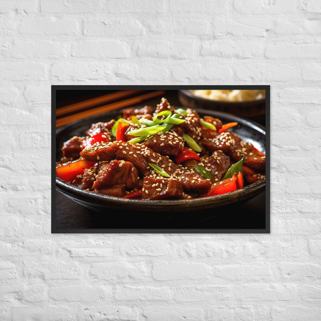 Mongolian Beef Framed poster 🤤 from Yumify.AI