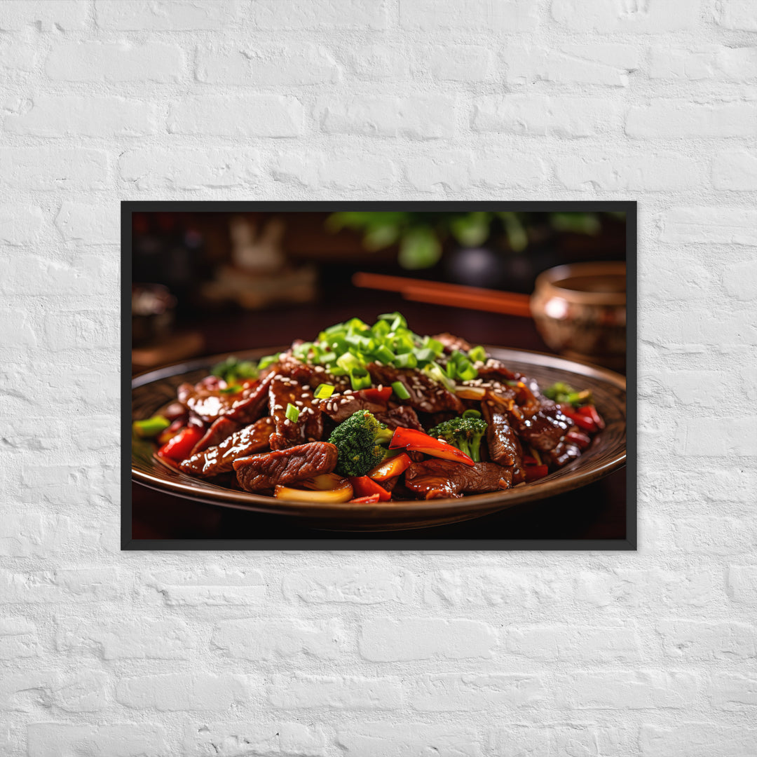 Mongolian Beef Framed poster 🤤 from Yumify.AI