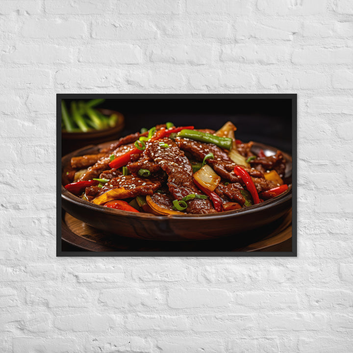 Mongolian Beef Framed poster 🤤 from Yumify.AI