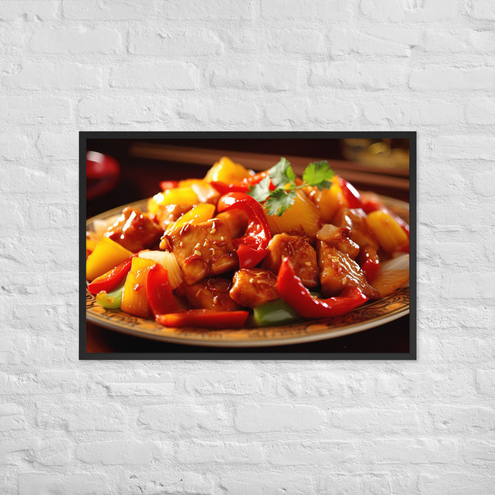 Sweet and sour chicken Framed poster 🤤 from Yumify.AI