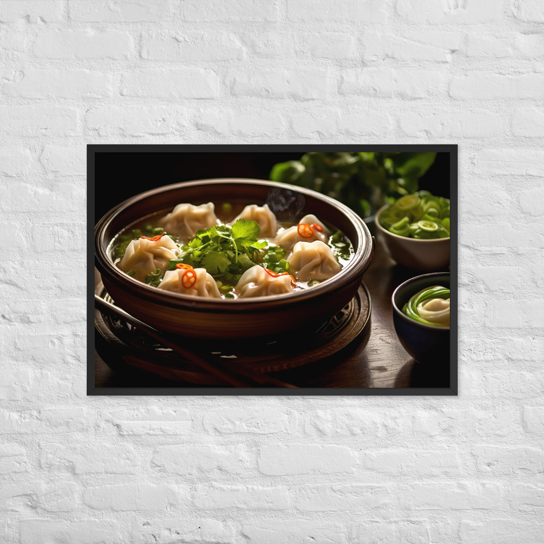 Wonton Soup Framed poster 🤤 from Yumify.AI