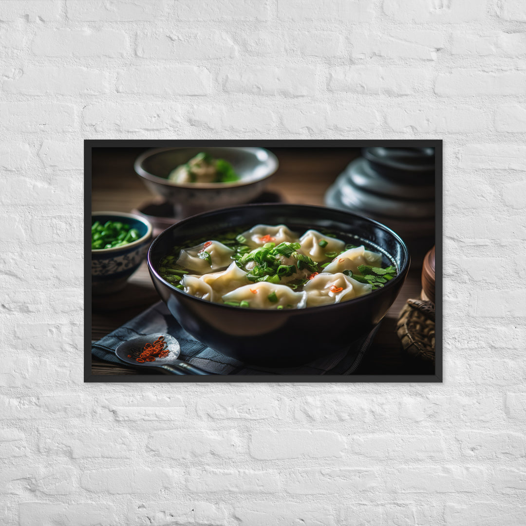 Wonton Soup Framed poster 🤤 from Yumify.AI