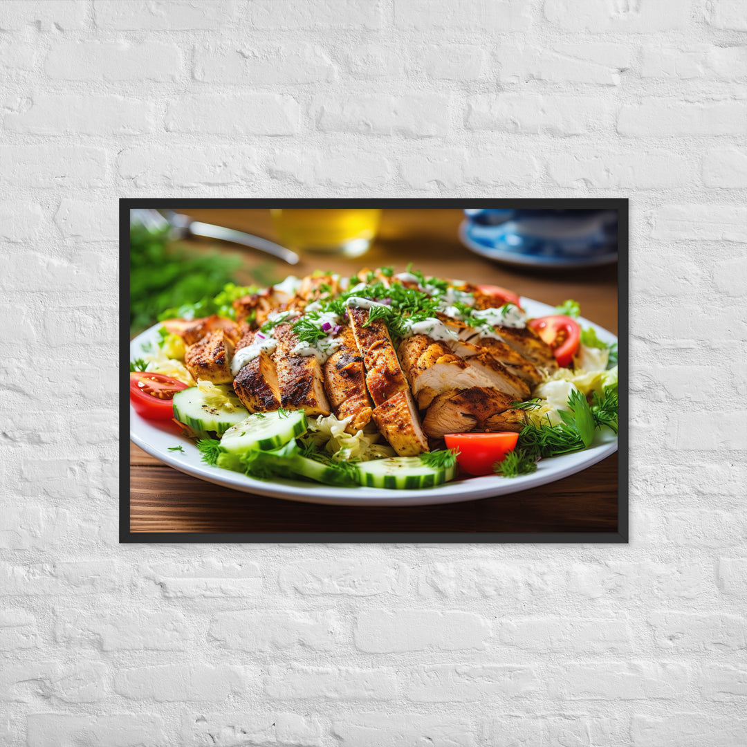 Lebanese Chicken Shawarma Salad Framed poster 🤤 from Yumify.AI