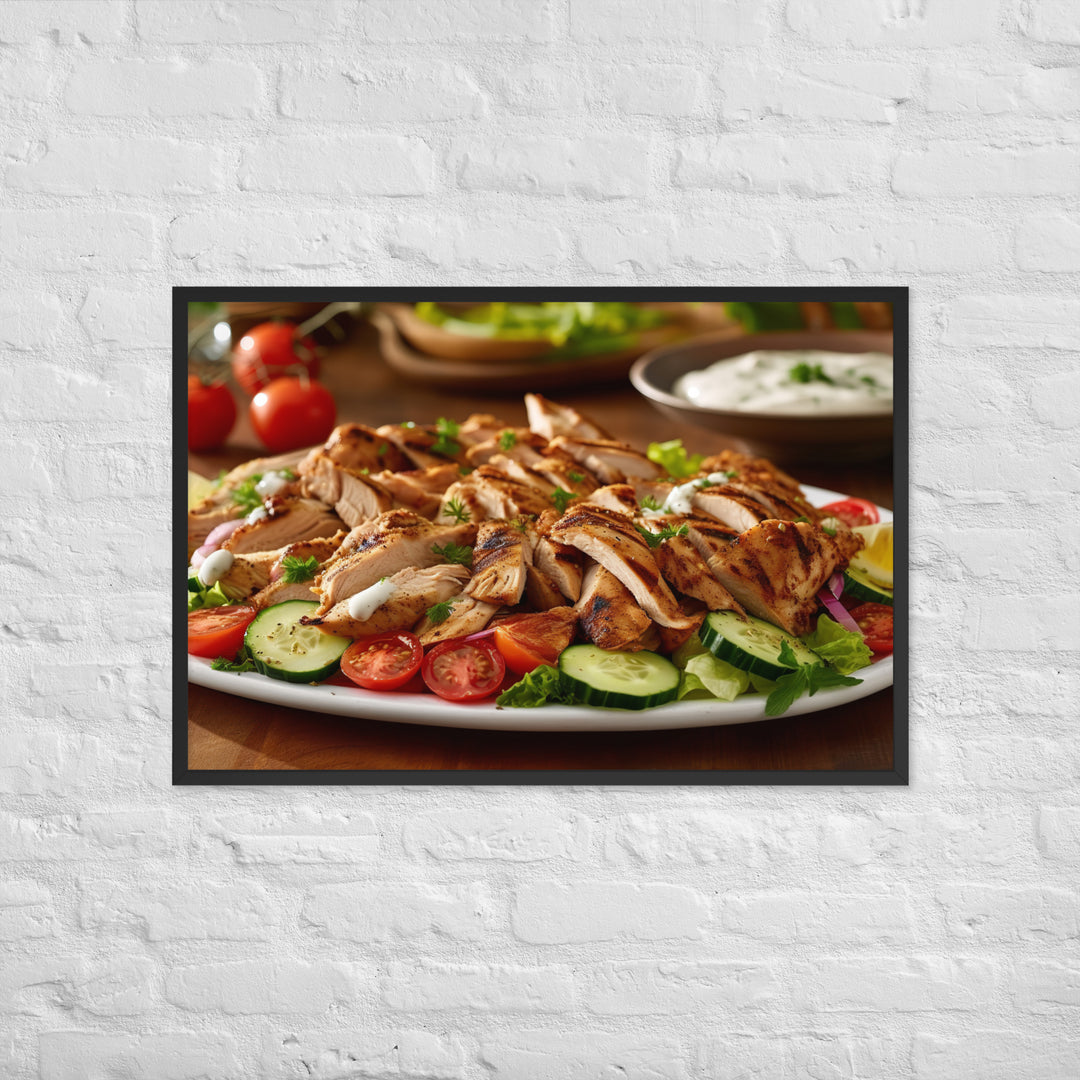 Lebanese Chicken Shawarma Salad Framed poster 🤤 from Yumify.AI