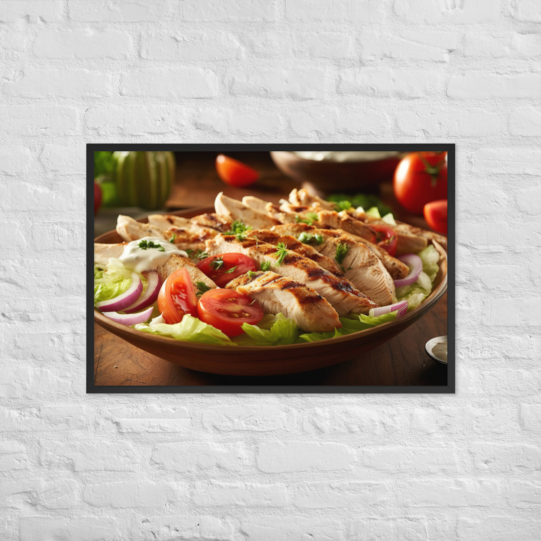 Lebanese Chicken Shawarma Salad Framed poster 🤤 from Yumify.AI