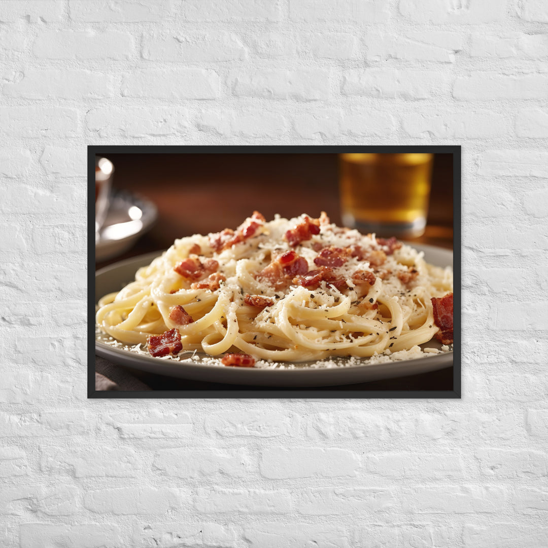 Carbonara Framed poster 🤤 from Yumify.AI