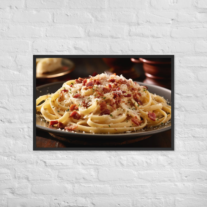 Carbonara Framed poster 🤤 from Yumify.AI