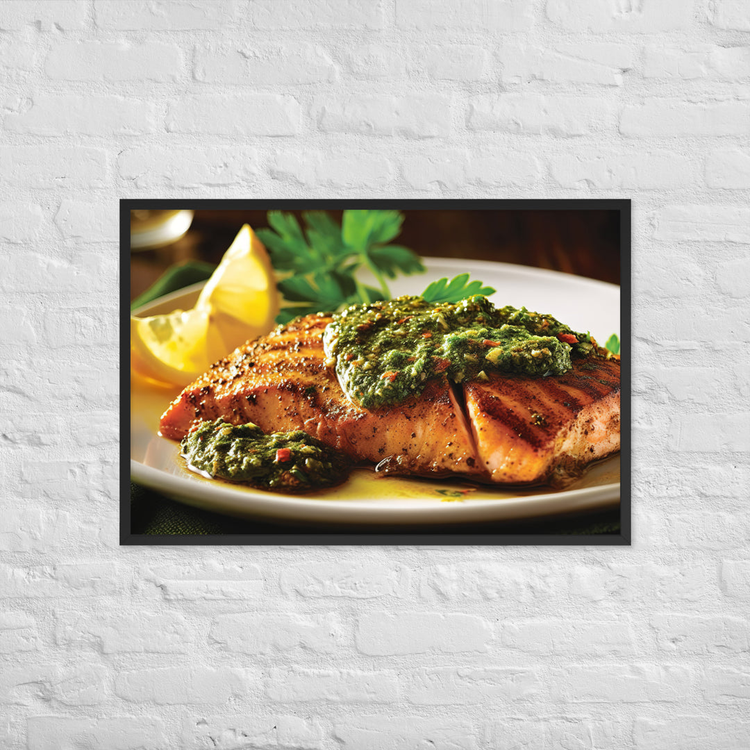 Chermoula Marinated Grilled Fish Framed poster 🤤 from Yumify.AI