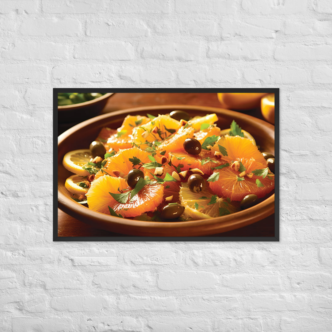 Moroccan Orange and Olive Salad Framed poster 🤤 from Yumify.AI