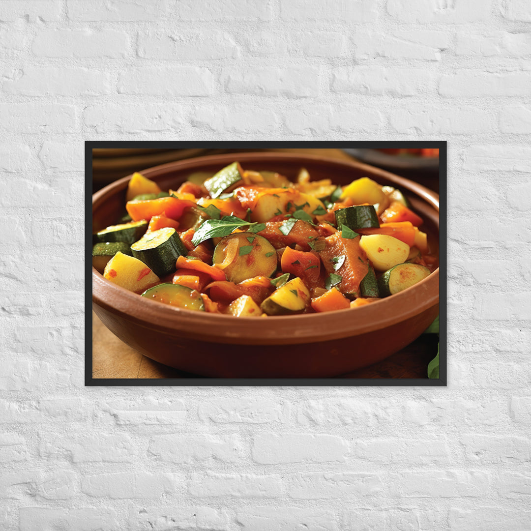 Moroccan Vegetable Stew Framed poster 🤤 from Yumify.AI