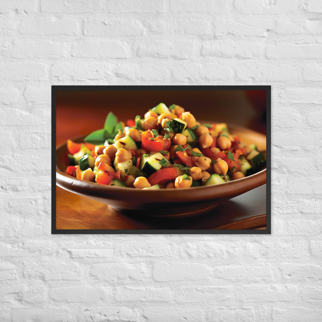 Moroccan Chickpea Salad Framed poster 🤤 from Yumify.AI