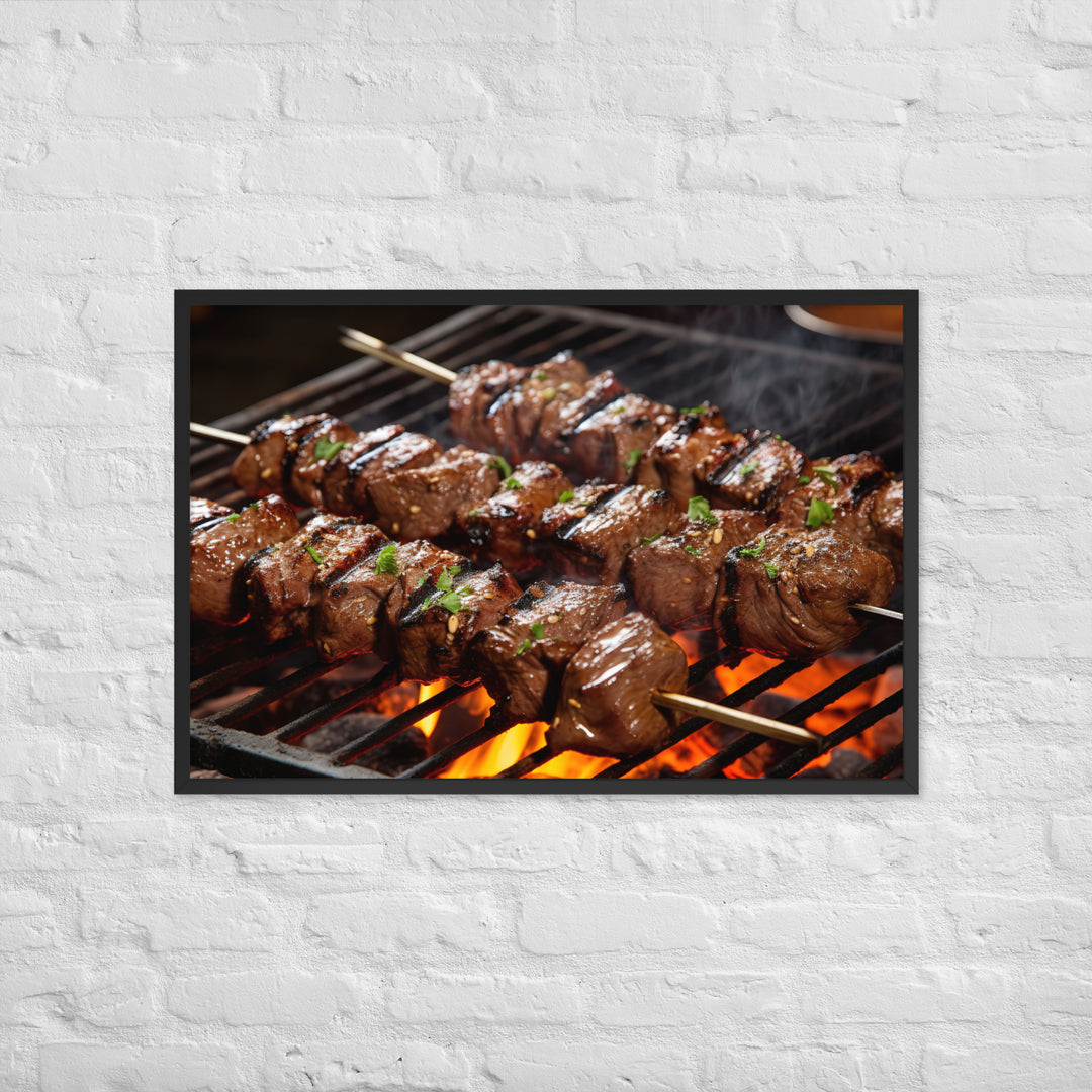 Beef Kebabs Framed poster 🤤 from Yumify.AI