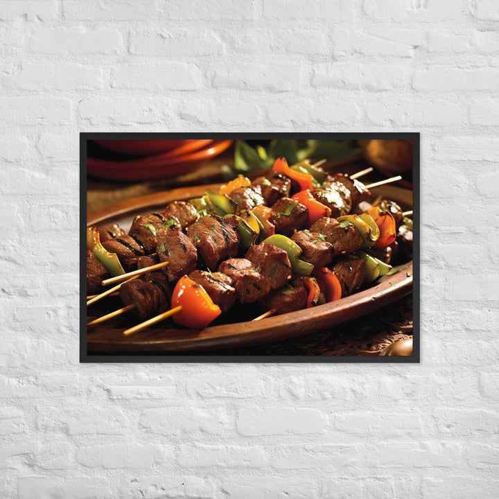 Beef Kebabs Framed poster 🤤 from Yumify.AI