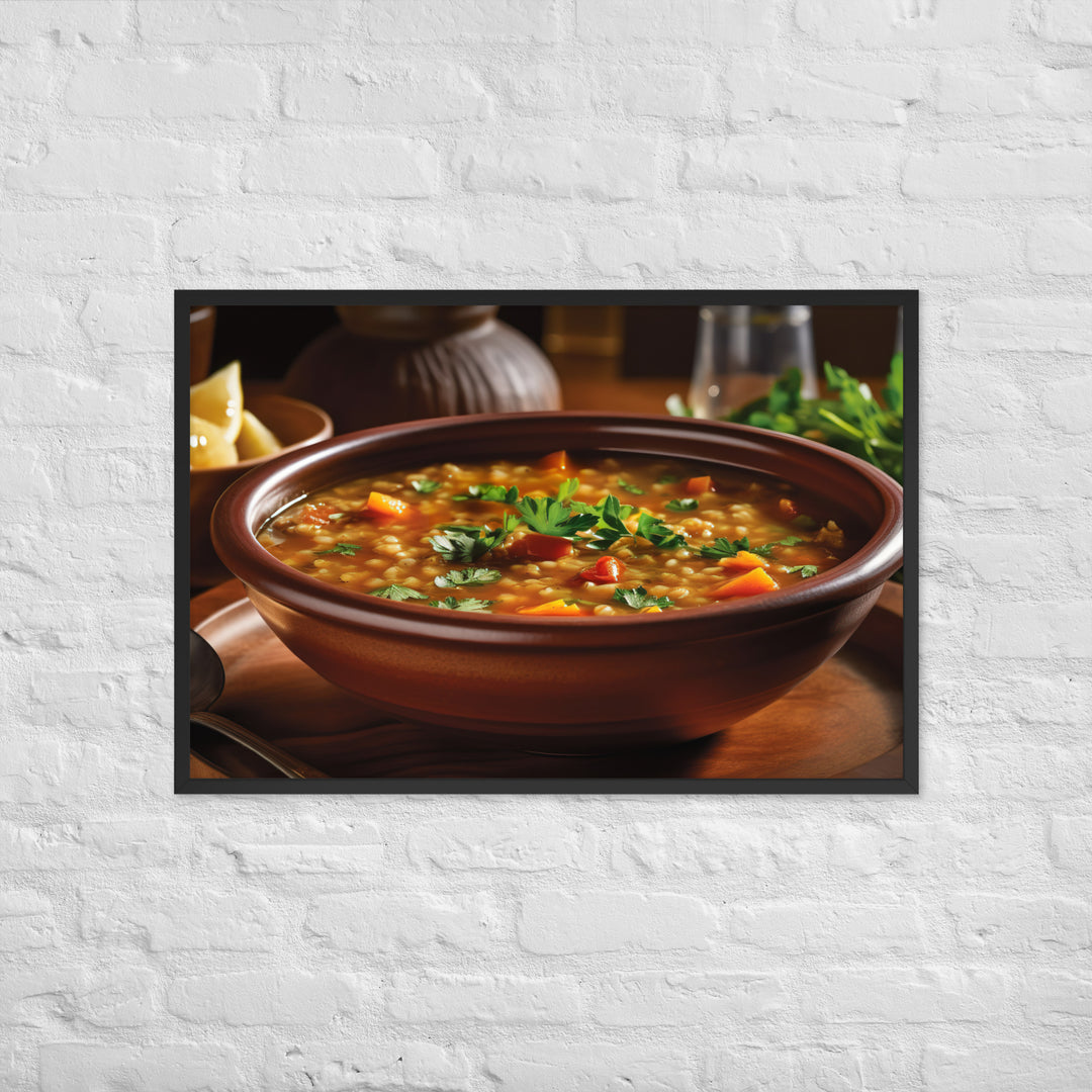 Moroccan Lentil Soup Framed poster 🤤 from Yumify.AI