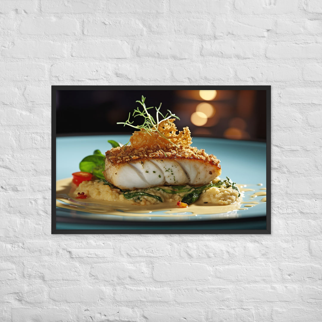 Macadamia Nut Crusted Barramundi Framed poster 🤤 from Yumify.AI