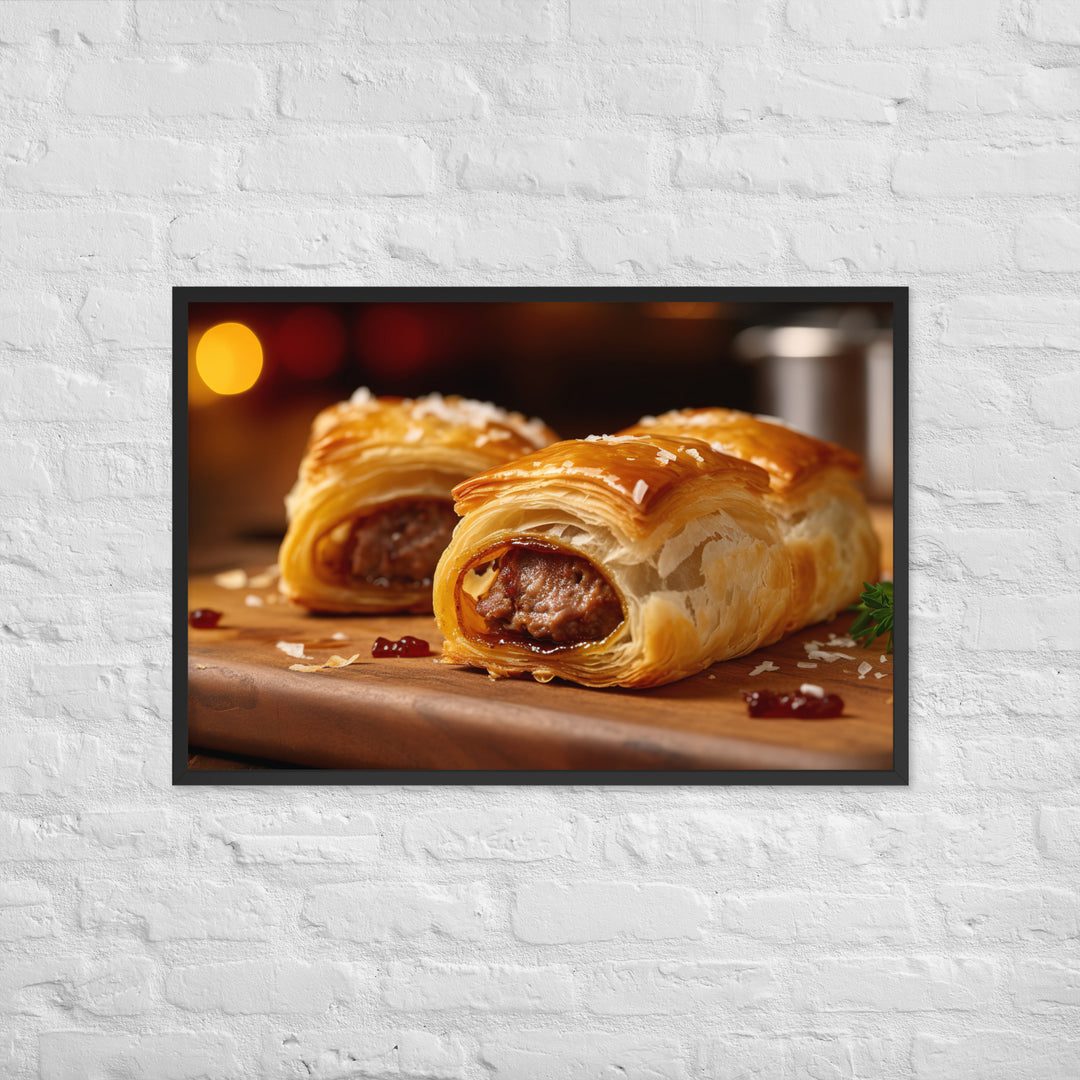 Sausage Roll Framed poster 🤤 from Yumify.AI