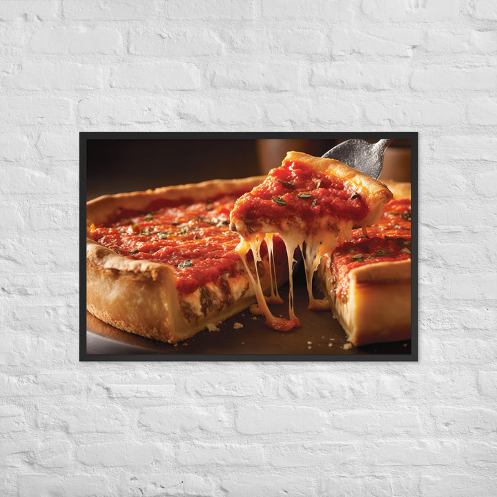 Chicago Deep Dish Pizza Framed poster 🤤 from Yumify.AI