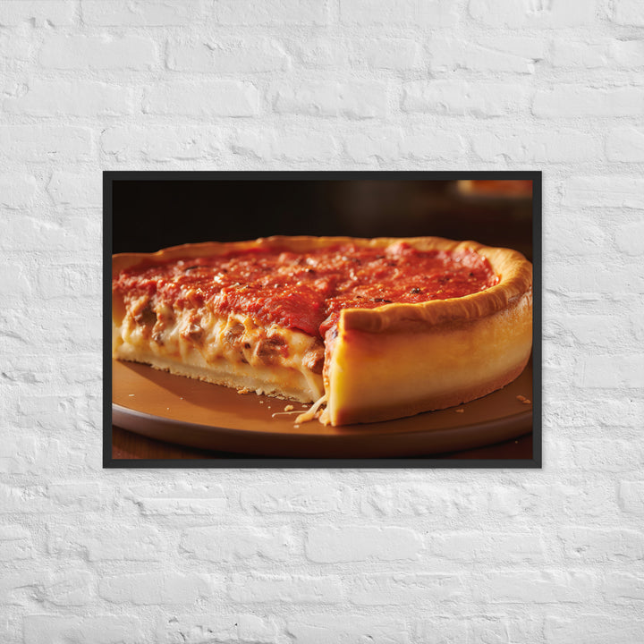 Chicago Deep Dish Pizza Framed poster 🤤 from Yumify.AI