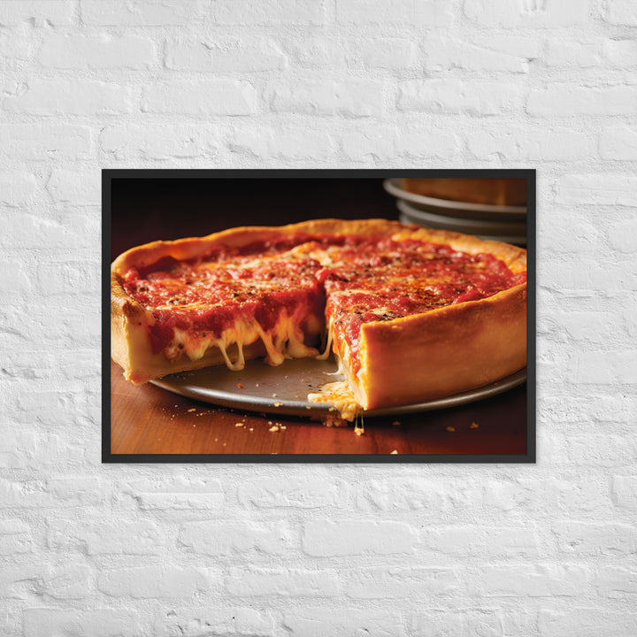 Chicago Deep Dish Pizza Framed poster 🤤 from Yumify.AI