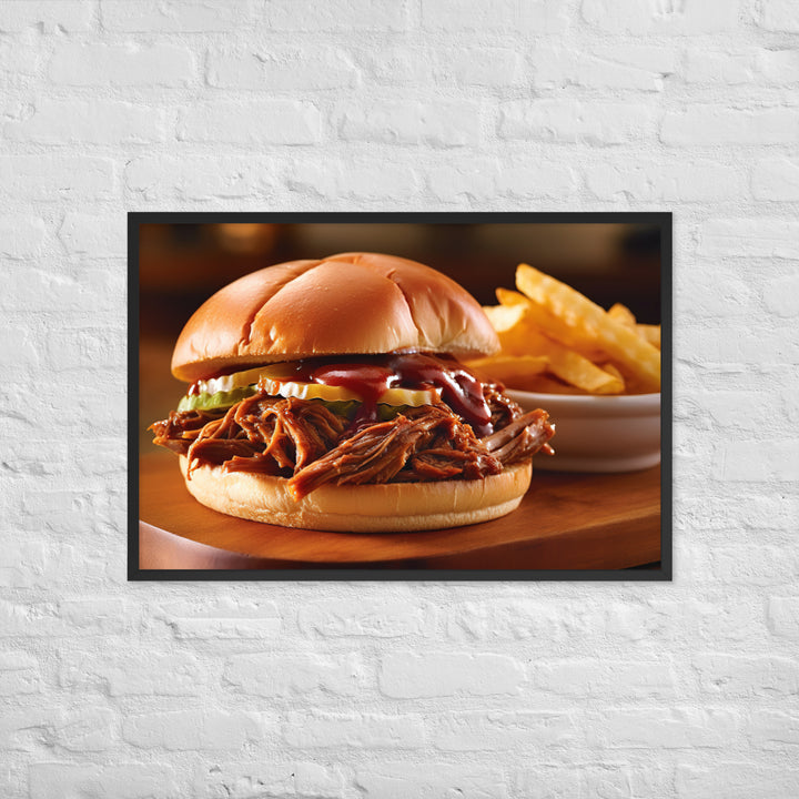 BBQ Pulled Pork Sandwich Framed poster 🤤 from Yumify.AI