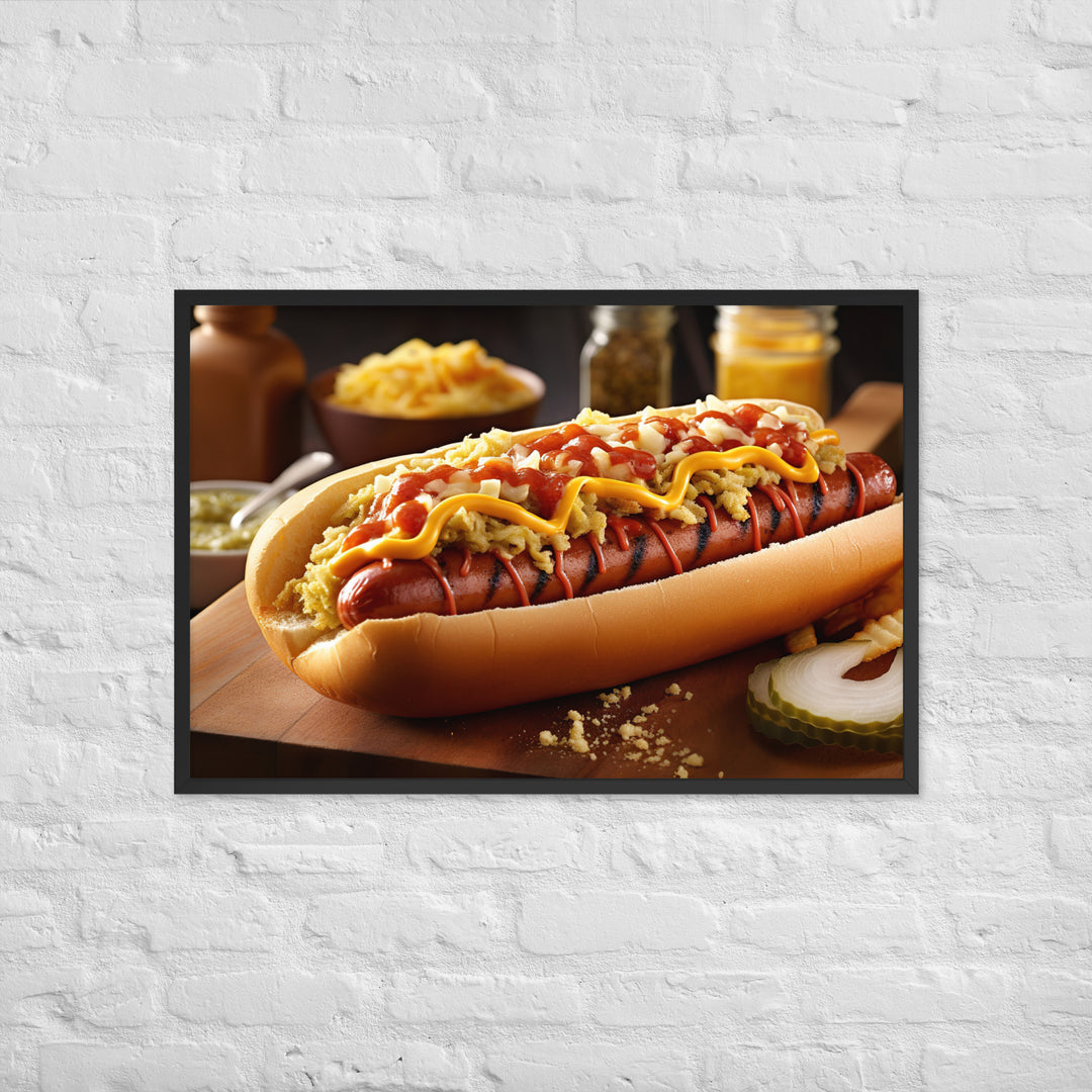 Hot Dog Framed poster 🤤 from Yumify.AI