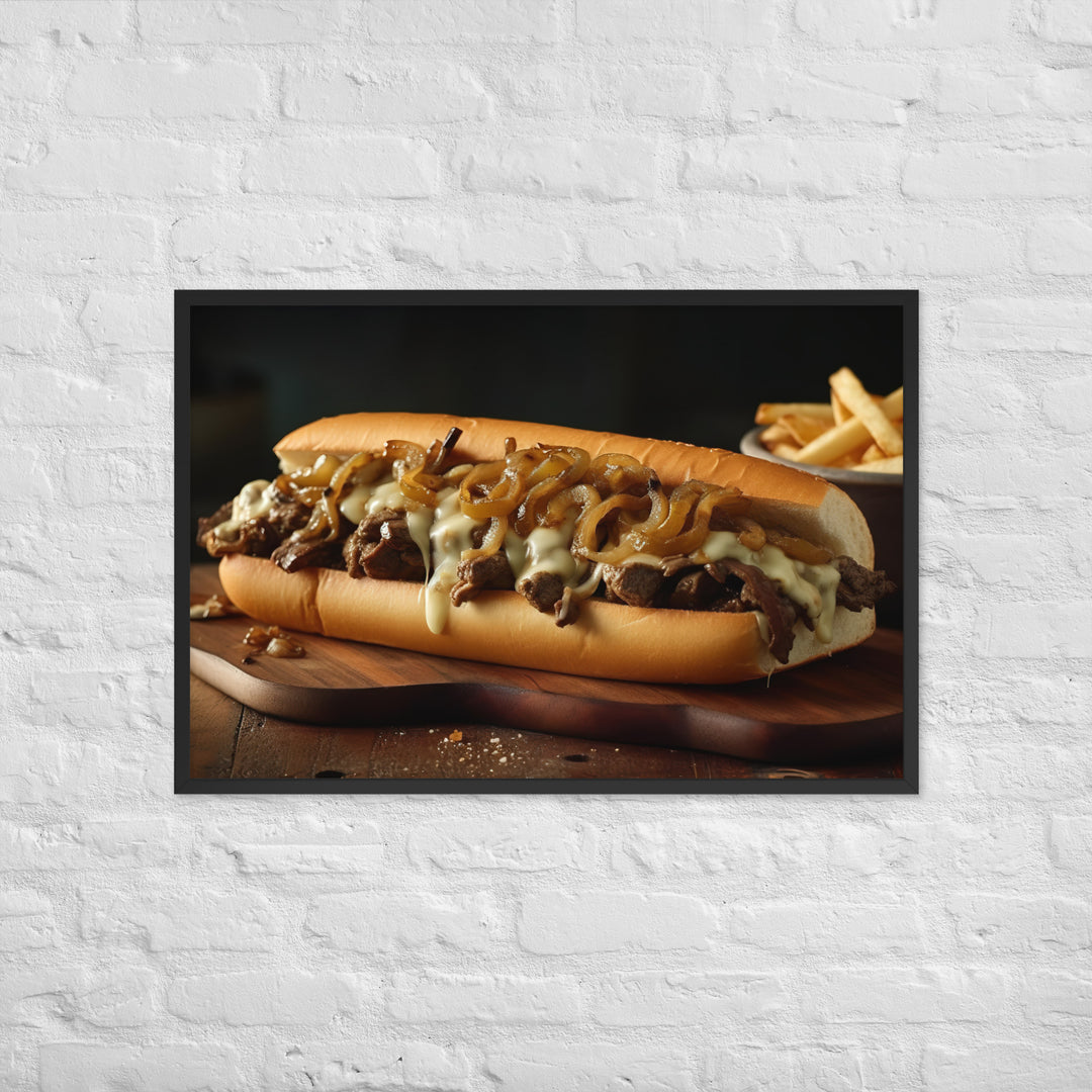 Cheesesteak Sandwich Framed poster 🤤 from Yumify.AI