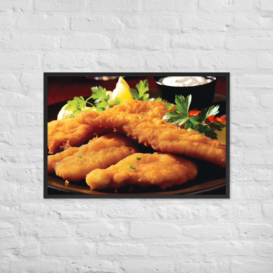 Southern Fried Catfish Framed poster 🤤 from Yumify.AI